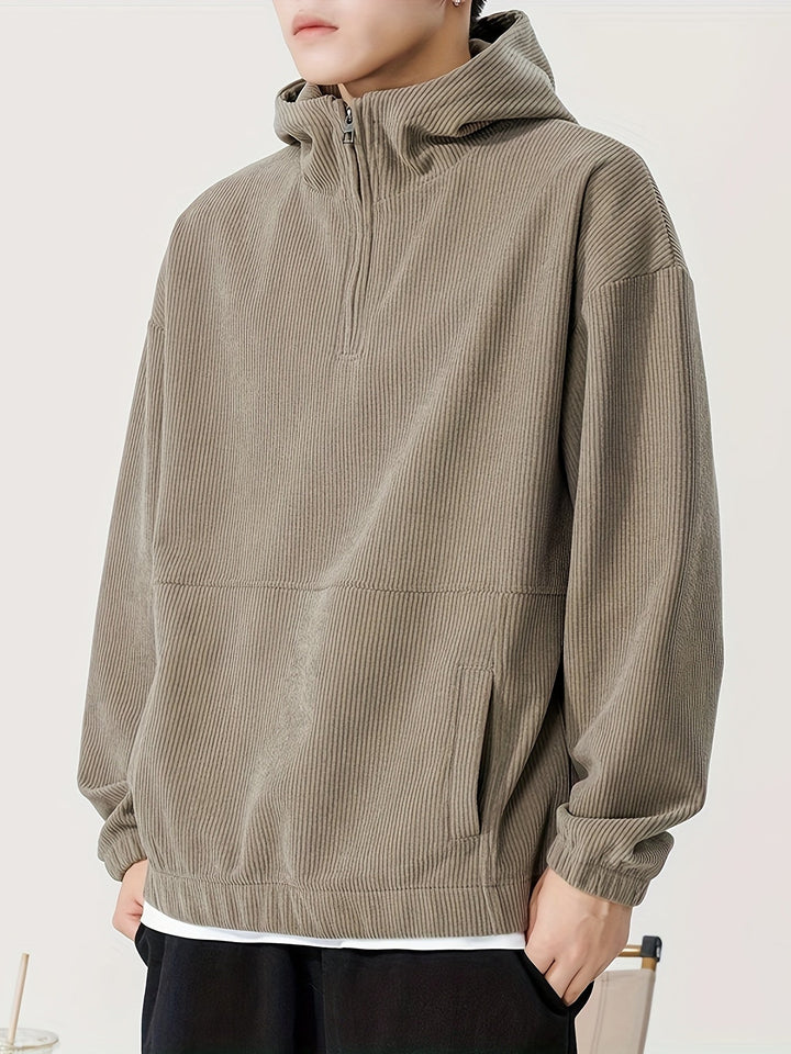 Corduroy Quarter-Zip Hoodie