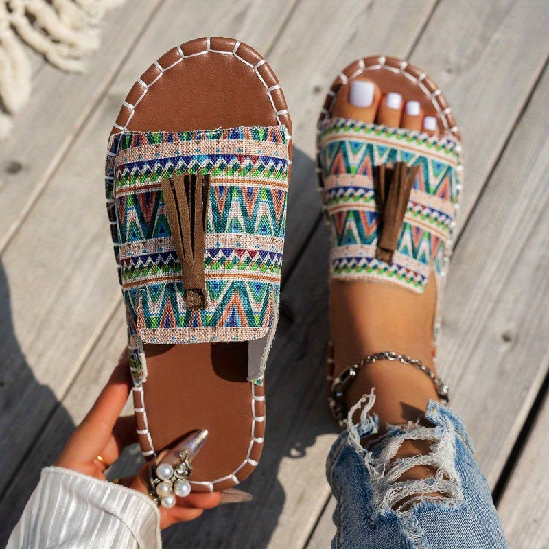 Azura Boho Tassel Flats