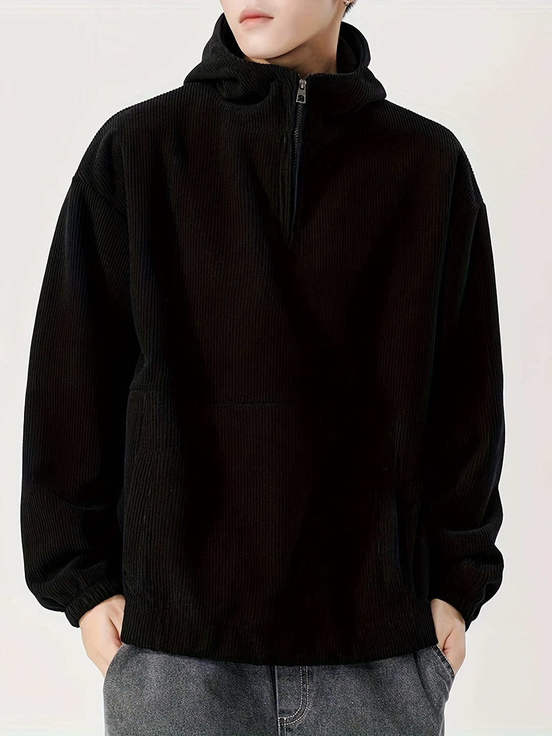 Corduroy Quarter-Zip Hoodie