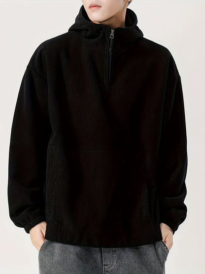 Corduroy Quarter-Zip Hoodie