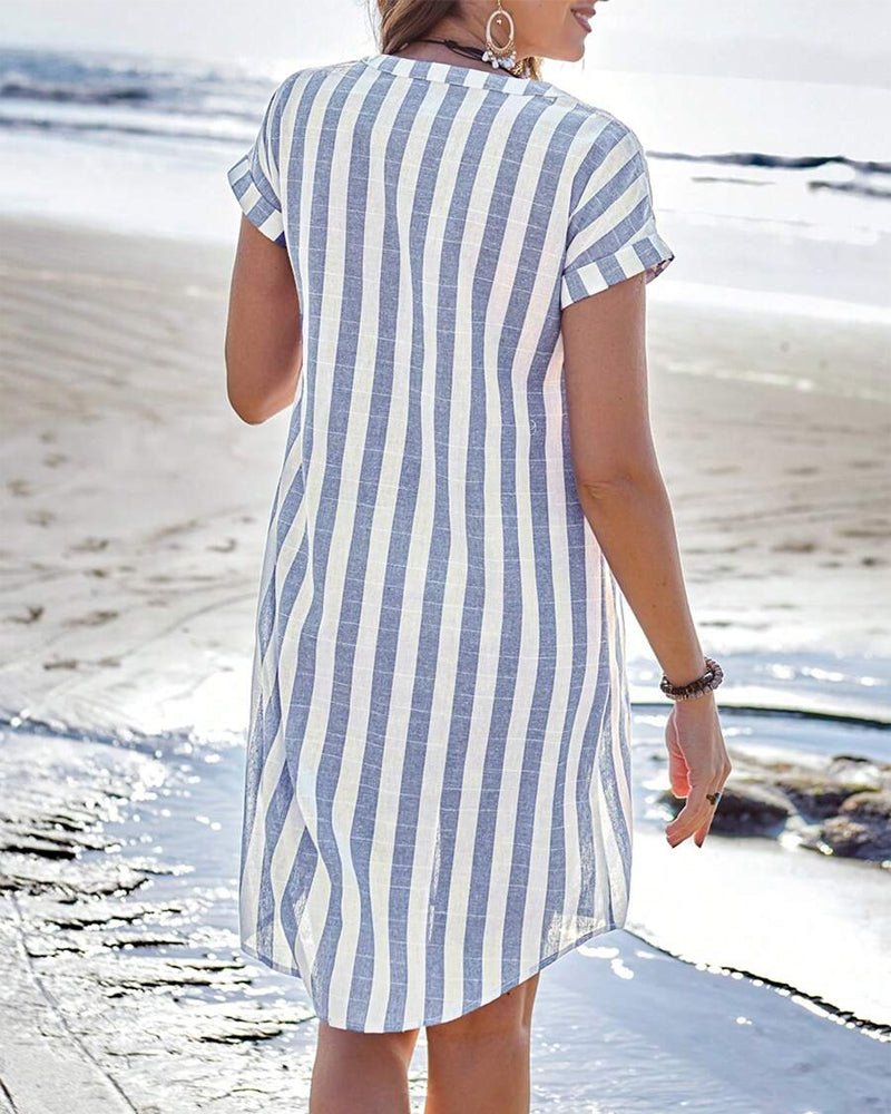 Emma | Striped Dress with Shirt Design