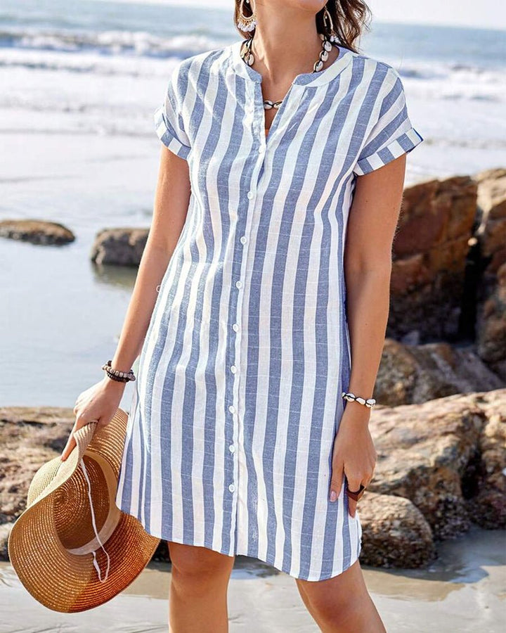 Emma | Striped Dress with Shirt Design