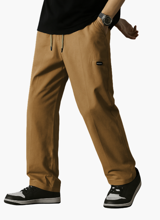Men's Track Pants - Drawstring Waist Straight Leg Full Length