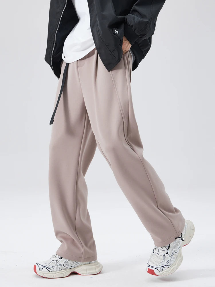 Men's Tapered Jogger Pants - Elasticated Cuff Pleat Front