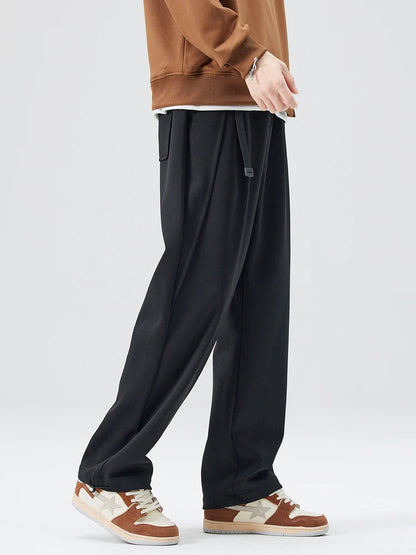 Men's Tapered Jogger Pants - Elasticated Cuff Pleat Front