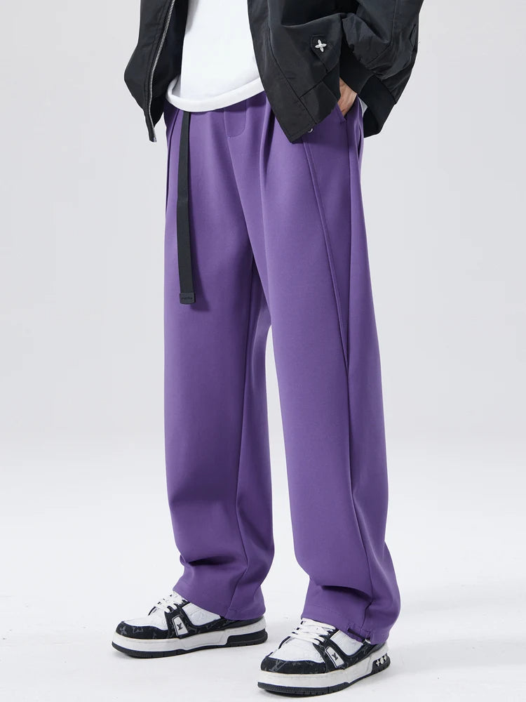 Men's Tapered Jogger Pants - Elasticated Cuff Pleat Front