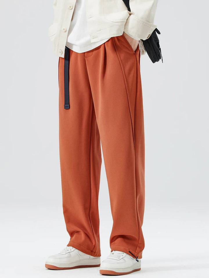 Men's Tapered Jogger Pants - Elasticated Cuff Pleat Front