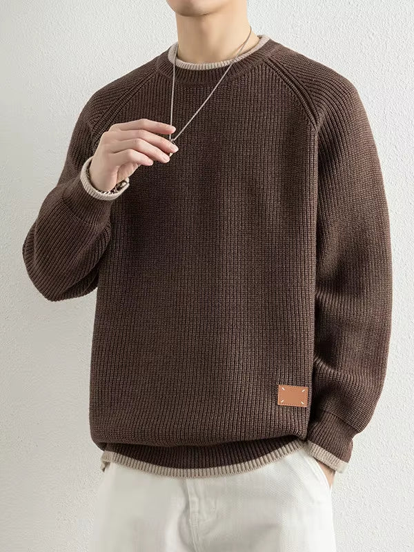 Ribbed Knit Crewneck Sweater