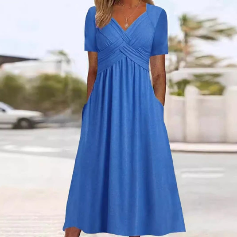 Margaret™ | Flattering V-Neck Dress