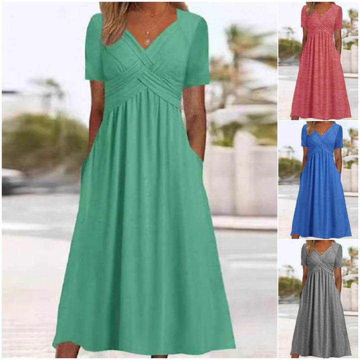 Margaret™ | Flattering V-Neck Dress