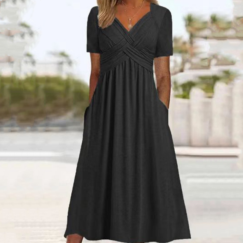 Margaret™ | Flattering V-Neck Dress
