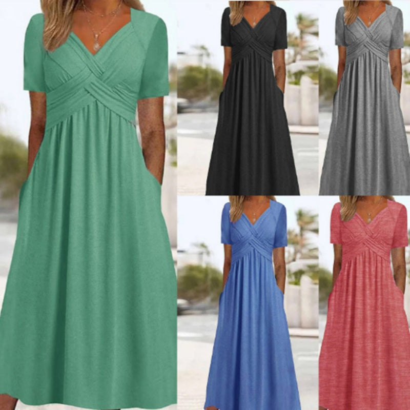 Margaret™ | Flattering V-Neck Dress