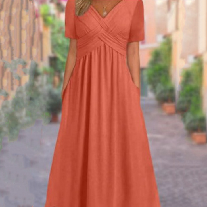 Margaret™ | Flattering V-Neck Dress