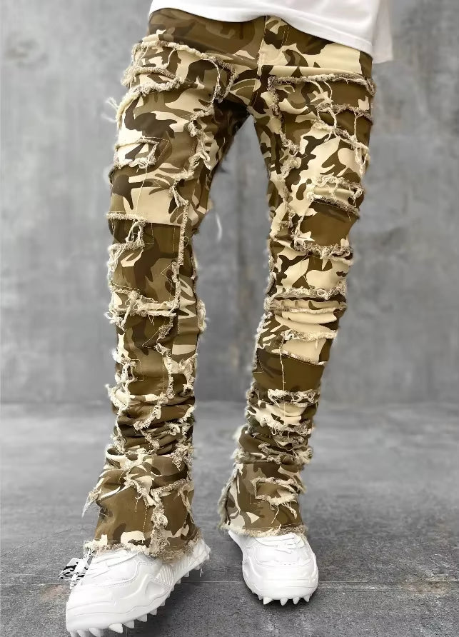 Distress Layered Denim Pant