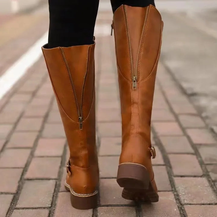 Women's Orthopedic Buckle Leather Boots