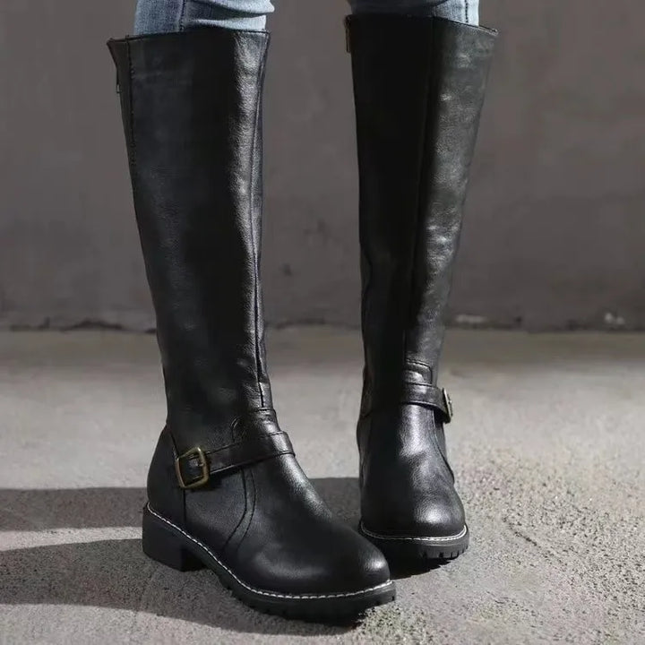 Women's Orthopedic Buckle Leather Boots