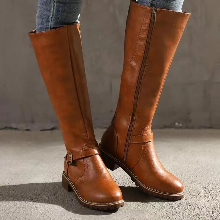 Women's Orthopedic Buckle Leather Boots