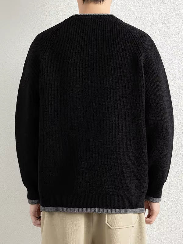 Ribbed Knit Crewneck Sweater